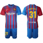 Men 2021-2022 Club Barcelona home blue 31 Nike Soccer Jersey