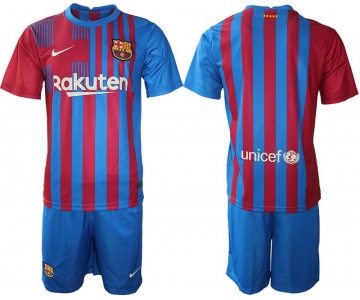 Men 2021-2022 Club Barcelona home blue blank Nike Soccer Jersey