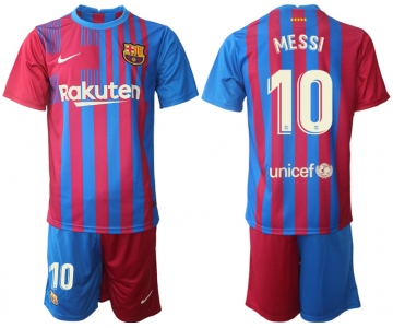 Men 2021-2022 Club Barcelona home red 10 Nike Soccer Jersey