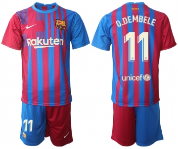 Men 2021-2022 Club Barcelona home red 11 Nike Soccer Jerseys
