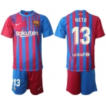 Men 2021-2022 Club Barcelona home red 13 Nike Soccer Jerseys