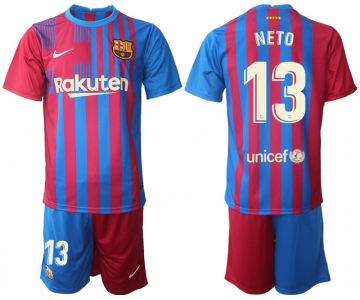 Men 2021-2022 Club Barcelona home red 13 Nike Soccer Jerseys