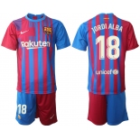 Men 2021-2022 Club Barcelona home red 18 Nike Soccer Jerseys