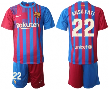 Men 2021-2022 Club Barcelona home red 22 Nike Soccer Jerseys