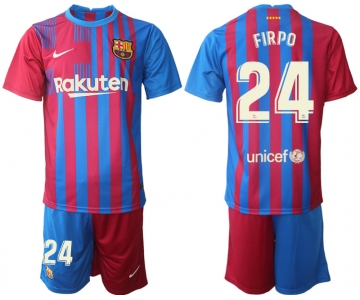 Men 2021-2022 Club Barcelona home red 24 Nike Soccer Jerseys