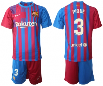 Men 2021-2022 Club Barcelona home red 3 Nike Soccer Jerseys