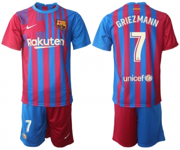 Men 2021-2022 Club Barcelona home red 7 Nike Soccer Jerseys