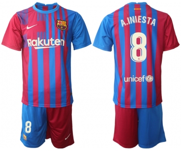 Men 2021-2022 Club Barcelona home red 8 Nike Soccer Jersey