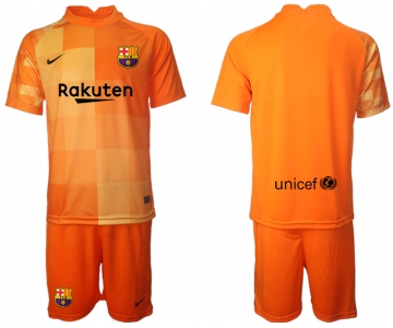 Men 2021-2022 Club Barcelona orange red goalkeeper blank Soccer Jersey