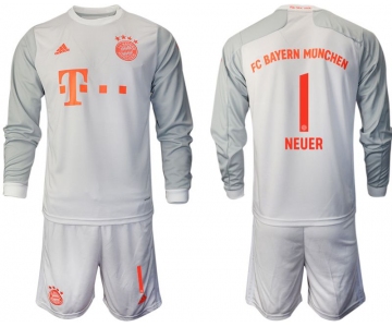 Men 2020-2021 club Bayern Munich away long sleeves 1 white Soccer Jerseys