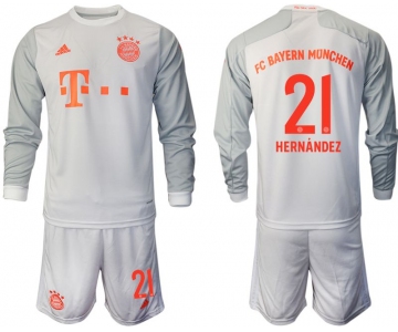 Men 2020-2021 club Bayern Munich away long sleeves 21 white Soccer Jerseys