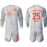 Men 2020-2021 club Bayern Munich away long sleeves 25 white Soccer Jerseys