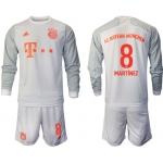 Men 2020-2021 club Bayern Munich away long sleeves 8 white Soccer Jerseys