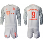 Men 2020-2021 club Bayern Munich away long sleeves 9 white Soccer Jerseys