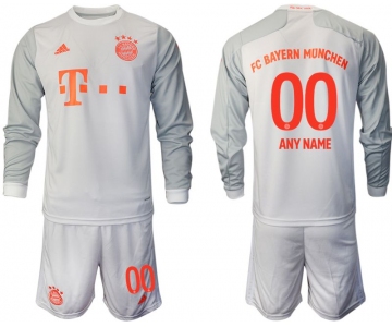 Men 2020-2021 club Bayern Munich away long sleeves customized white Soccer Jerseys