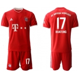 Men 2020-2021 club Bayern Munich home 17 red Soccer Jerseys