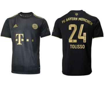 Men 2021-2022 Club Bayern Munich away aaa version black 24 Adidas Soccer Jersey