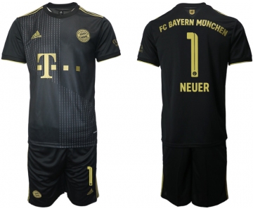 Men 2021-2022 Club Bayern Munich away black 1 Adidas Soccer Jersey