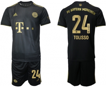 Men 2021-2022 Club Bayern Munich away black 24 Adidas Soccer Jersey