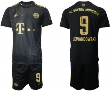 Men 2021-2022 Club Bayern Munich away black 9 Adidas Soccer Jersey