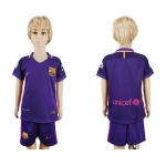 2016-17 Barcelona Blank or Custom Away Soccer Youth Purple Shirt Kit