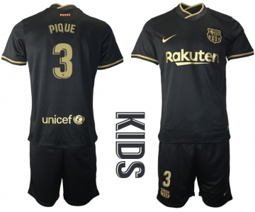 Youth 2020-2021 club Barcelona away 3 black Soccer Jerseys