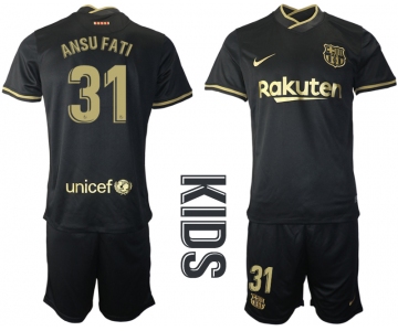 Youth 2020-2021 club Barcelona away 31 black Soccer Jerseys