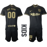 Youth 2020-2021 club Barcelona away customized black Soccer Jerseys