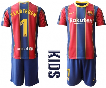 Youth 2020-2021 club Barcelona home 1 red Soccer Jerseys