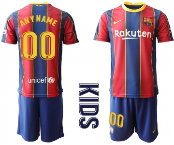 Youth 2020-2021 club Barcelona home customized red Soccer Jerseys