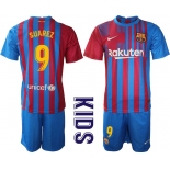 Youth 2021-2022 Club Barcelona home blue 9 Nike Soccer Jersey