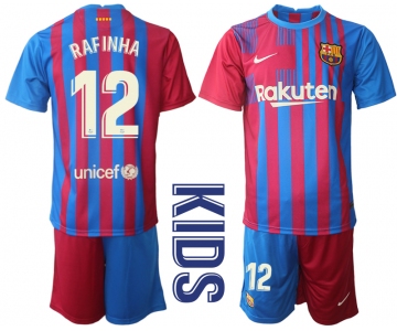 Youth 2021-2022 Club Barcelona home red 12 Nike Soccer Jerseys