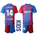 Youth 2021-2022 Club Barcelona home red 14 Nike Soccer Jerseys