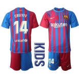 Youth 2021-2022 Club Barcelona home red 14 Nike Soccer Jerseys
