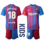 Youth 2021-2022 Club Barcelona home red 18 Nike Soccer Jerseys