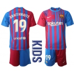 Youth 2021-2022 Club Barcelona home red 19 Nike Soccer Jerseys