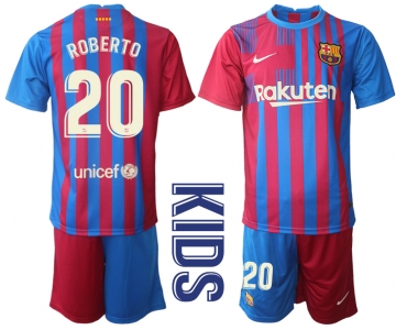 Youth 2021-2022 Club Barcelona home red 20 Nike Soccer Jerseys