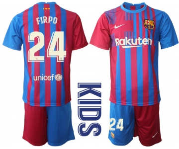 Youth 2021-2022 Club Barcelona home red 24 Nike Soccer Jerseys