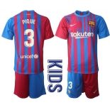 Youth 2021-2022 Club Barcelona home red 3 Nike Soccer Jerseys