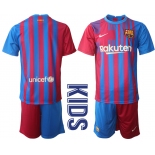 Youth 2021-2022 Club Barcelona home red blank Nike Soccer Jerseys