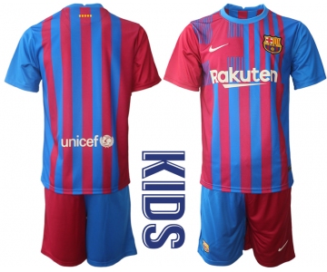 Youth 2021-2022 Club Barcelona home red blank Nike Soccer Jerseys