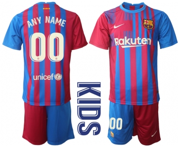 Youth 2021-2022 Club Barcelona home red customized Nike Soccer Jerseys