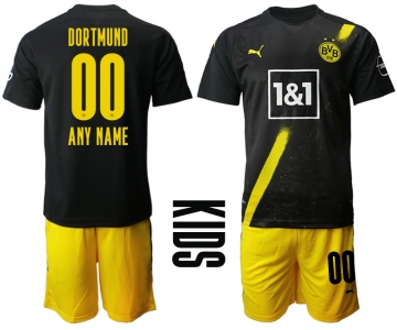 Youth 2020-2021 club Borussia Dortmund away customized black Soccer Jerseys