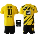 Youth 2020-2021 club Borussia Dortmund home yellow 10 Soccer Jerseys