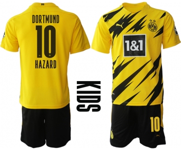 Youth 2020-2021 club Borussia Dortmund home yellow 10 Soccer Jerseys