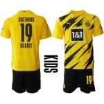 Youth 2020-2021 club Borussia Dortmund home yellow 19 Soccer Jerseys