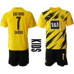 Youth 2020-2021 club Borussia Dortmund home yellow 7 Soccer Jerseys