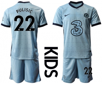 Youth 2020-2021 club Chelsea away Light blue 22 Soccer Jerseys