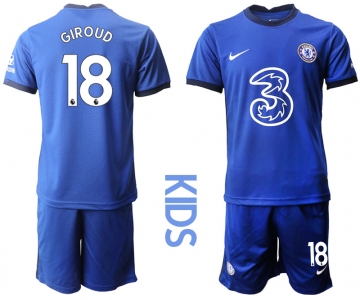 Youth 2020-2021 club Chelsea home 18 blue Soccer Jerseys