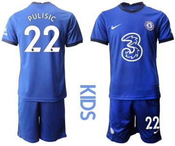 Youth 2020-2021 club Chelsea home 22 blue Soccer Jerseys